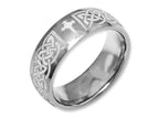 Chisel Titanium 8mm Laser Design Polished Wedding Band