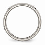 Chisel Titanium 8mm Laser Design Polished Wedding Band