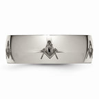 Chisel Titanium 8mm Laser Design Polished Wedding Band