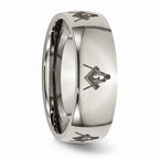Chisel Titanium 8mm Laser Design Polished Wedding Band