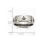 Chisel Titanium 8mm Laser Design Polished Wedding Band