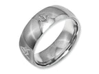 Chisel Titanium 8mm Laser Design Polished Wedding Band