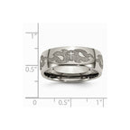 Chisel Titanium 8mm Laser Design Polished Wedding Band