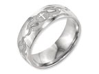 Chisel Titanium 8mm Laser Design Polished Wedding Band