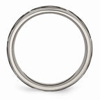 Chisel Titanium 8mm Laser Design Polished Wedding Band