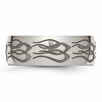 Chisel Titanium 8mm Laser Design Polished Wedding Band