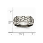 Chisel Titanium 8mm Laser Design Polished Wedding Band