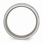 Chisel Titanium 9mm Scroll Design Brushed And Polished Wedding Band