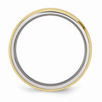 Chisel Titanium 5mm Yellow Ip-plated Beveled Edge Brushed/polished Wedding Band