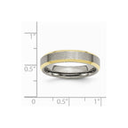 Chisel Titanium 5mm Yellow Ip-plated Beveled Edge Brushed/polished Wedding Band