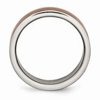 Chisel Titanium Grooved Edge 8mm Brown Ip-plated Brushed/polished Wedding Band
