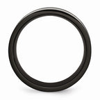 Chisel Titanium 9mm Black Ip-plated W/carbon Fiber Inlay Polished Wedding Band