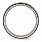 Chisel Titanium Grooved 6mm Black Ip-plated Polished Wedding Band