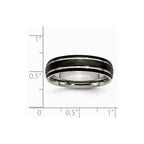 Chisel Titanium Grooved 6mm Black Ip-plated Polished Wedding Band
