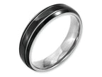 Chisel Titanium Grooved 6mm Black Ip-plated Polished Wedding Band