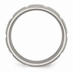 Chisel Titanium 6mm Grooved Satin And Polished Wedding Band
