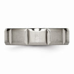 Chisel Titanium 6mm Grooved Satin And Polished Wedding Band