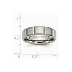 Chisel Titanium 6mm Grooved Satin And Polished Wedding Band