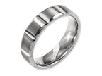 Chisel Titanium 6mm Grooved Satin And Polished Wedding Band