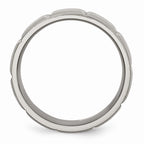 Chisel Titanium 8mm Grooved Satin and Polished Wedding Band