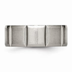 Chisel Titanium 8mm Grooved Satin and Polished Wedding Band
