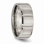 Chisel Titanium 8mm Grooved Satin and Polished Wedding Band