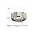 Chisel Titanium 8mm Grooved Satin and Polished Wedding Band