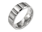 Chisel Titanium 8mm Grooved Satin and Polished Wedding Band