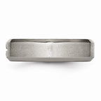 Chisel Titanium Cross Design 6mm Satin Beveled Edge Wedding Band