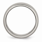 Chisel Titanium Cross Design 8mm Satin Beveled Edge Wedding Band