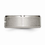 Chisel Titanium Cross Design 8mm Satin Beveled Edge Wedding Band