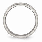Chisel Titanium Enameled Flat 6mm Satin and Polished Wedding Band