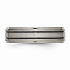 Chisel Titanium Enameled Flat 6mm Satin and Polished Wedding Band