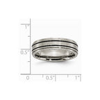 Chisel Titanium Enameled Flat 6mm Satin and Polished Wedding Band