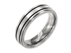 Chisel Titanium Enameled Flat 6mm Satin and Polished Wedding Band