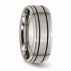 Chisel Titanium Enameled Flat 8mm Satin and Polished Wedding Band