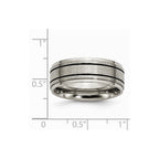 Chisel Titanium Enameled Flat 8mm Satin and Polished Wedding Band