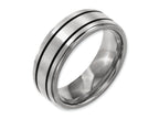 Chisel Titanium Enameled Flat 8mm Satin and Polished Wedding Band