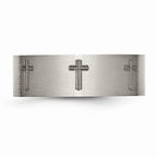 Chisel Titanium Flat 8mm Laser Design Brushed Wedding Band