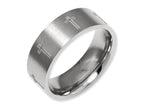 Chisel Titanium Flat 8mm Laser Design Brushed Wedding Band