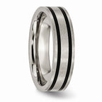 Chisel Titanium Brushed Enameled Flat 6mm Wedding Band