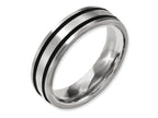 Chisel Titanium Brushed Enameled Flat 6mm Wedding Band