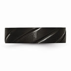 Chisel Titanium Swirl Design Black Ip-plated 6mm Brushed/polished Wedding Band