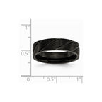 Chisel Titanium Swirl Design Black Ip-plated 6mm Brushed/polished Wedding Band