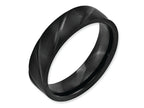 Chisel Titanium Swirl Design Black Ip-plated 6mm Brushed/polished Wedding Band