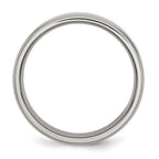 Chisel Titanium Ridged Edge 7mm Polished Wedding Band