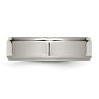 Chisel Titanium Ridged Edge 7mm Polished Wedding Band