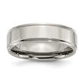 Chisel Titanium Ridged Edge 7mm Polished Wedding Band