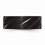 Chisel Titanium Swirl Design Black Ip-plated 8mm Brushed/polished Wedding Band