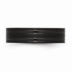 Chisel Titanium Grooved Black Ip-plated 6mm Brushed And Polished Wedding Band